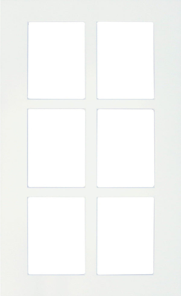 White Textured Matte Naples Thermofoil Shaker Mullion Custom Cabinet Doors - 6 Lite