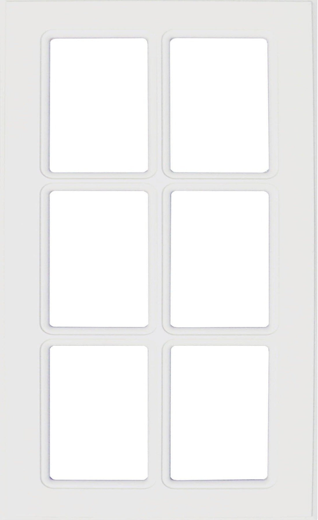 White Textured Matte Naples Thermofoil Mullion Custom Cabinet Doors - 6 Lite