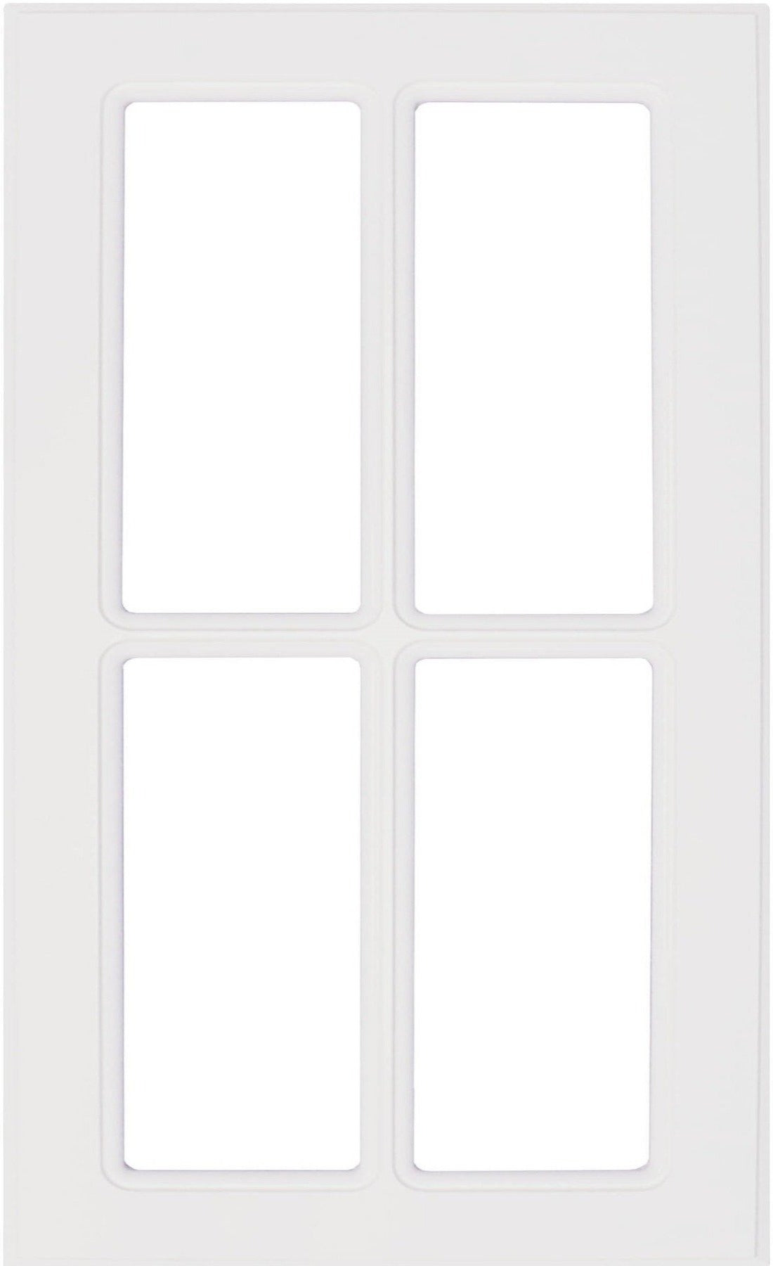 White Smooth Satin Naples Thermofoil Mullion Custom Cabinet Doors - 4 Lite