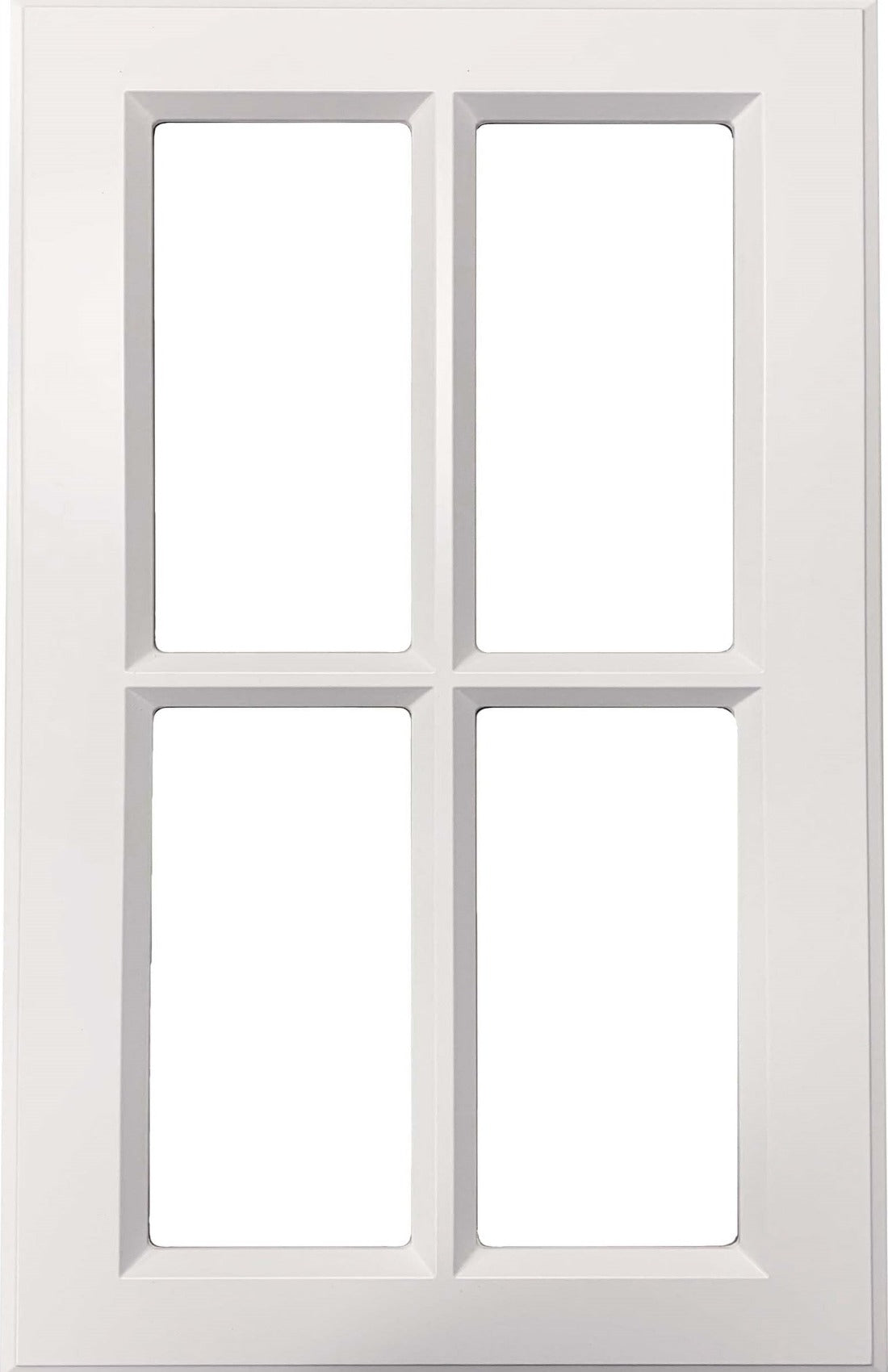 White Smooth Satin Daytona Thermofoil Mullion Custom Cabinet Doors - 4 Lite