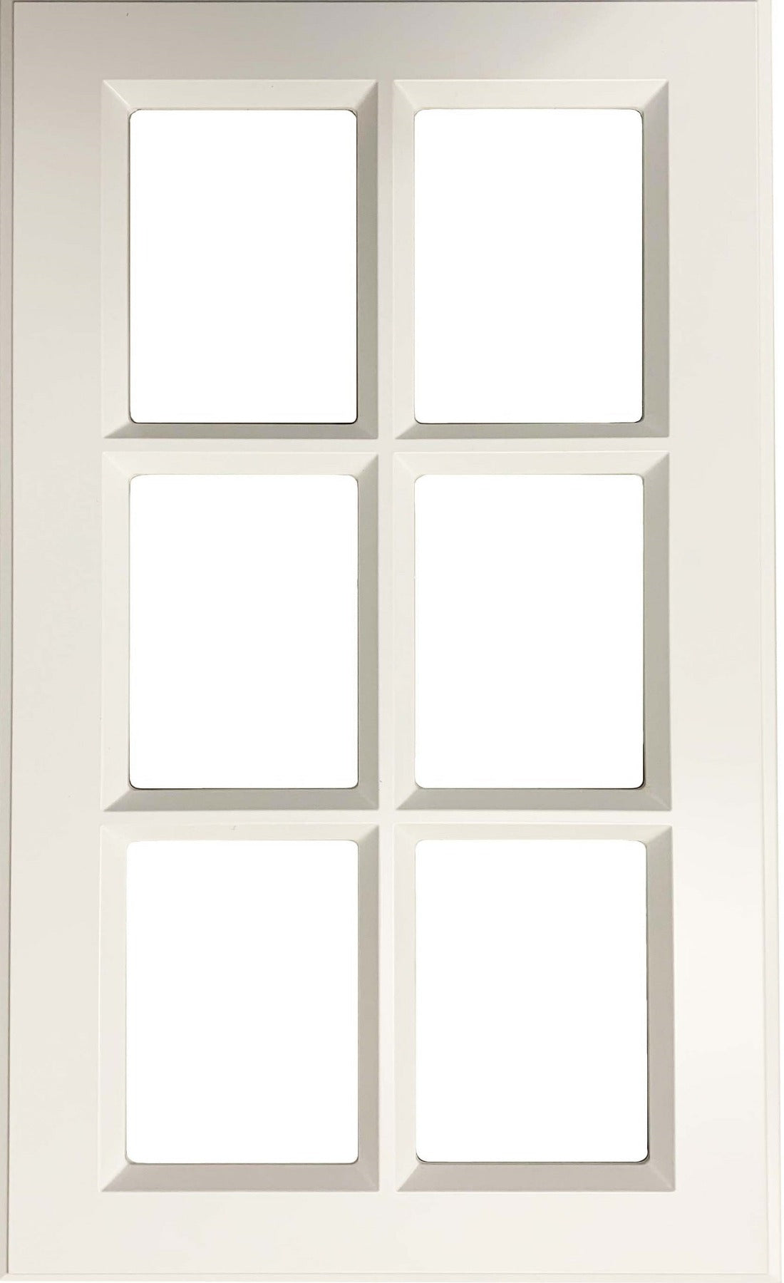 White Textured Matte Daytona Thermofoil Mullion Custom Cabinet Doors - 6 Lite