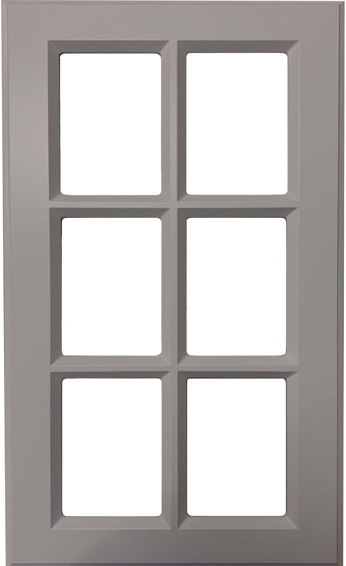Smoke Grey Textured Daytona Thermofoil Mullion Custom Cabinet Doors - 6 Lite