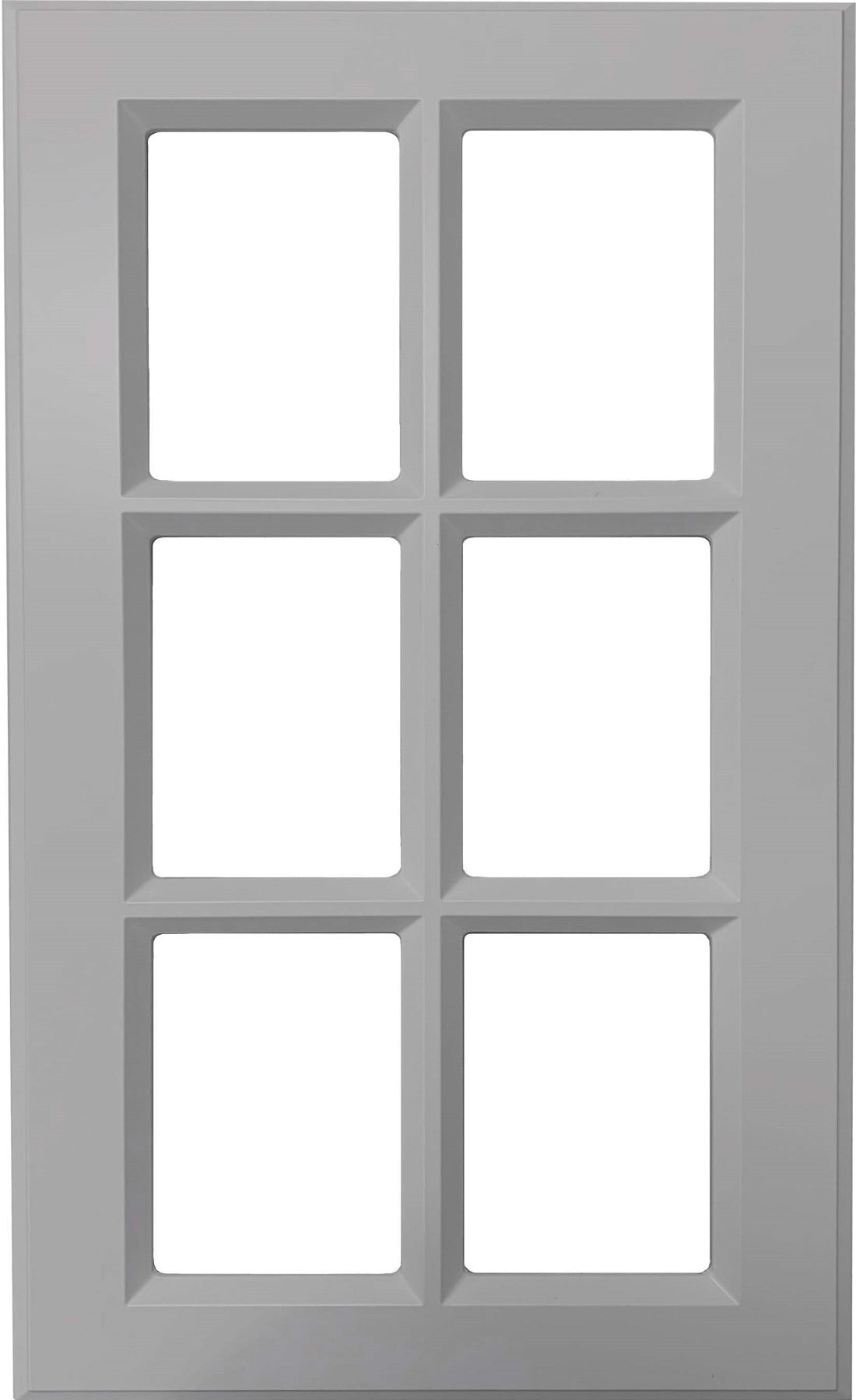 Stone Grey Textured Daytona Thermofoil Mullion Custom Cabinet Doors - 6 Lite