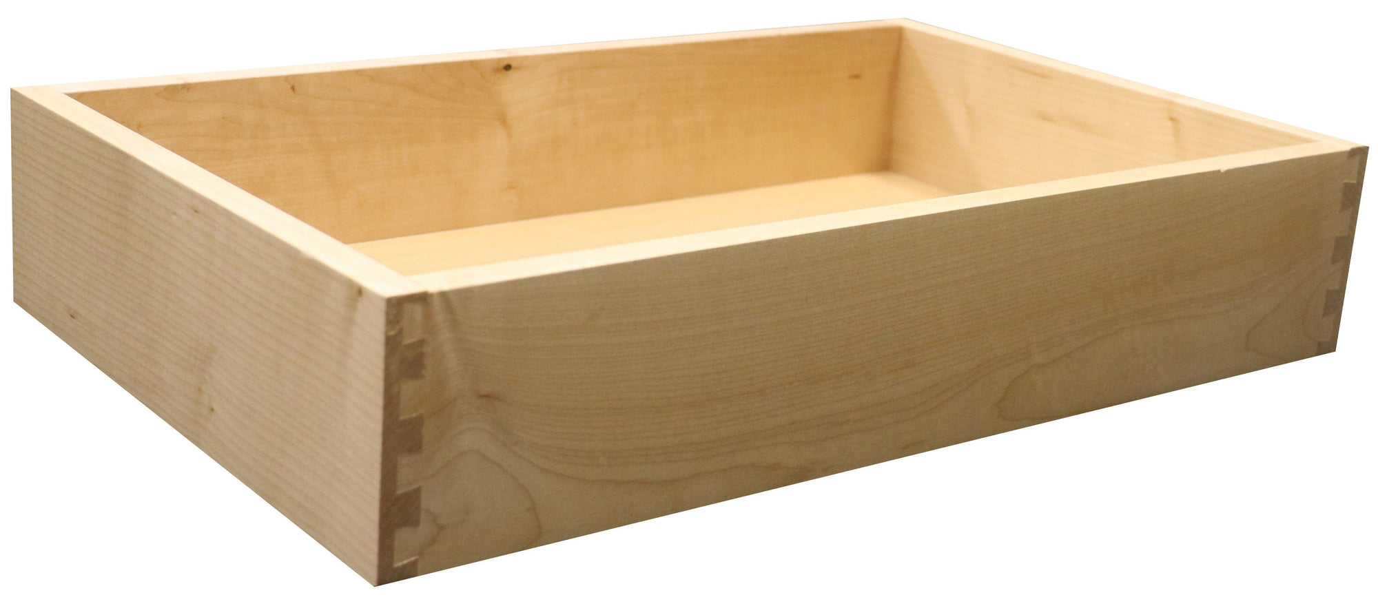 Solid Birch Wood Drawer Box with Scoop, 7-7/16 in. Width, 3-1/2 in. Height,  22 in. Depth