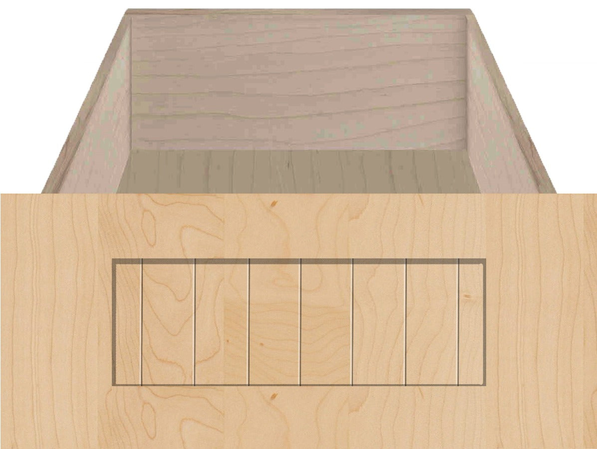 Drawer Fronts Receding Panel With Vertical Lines