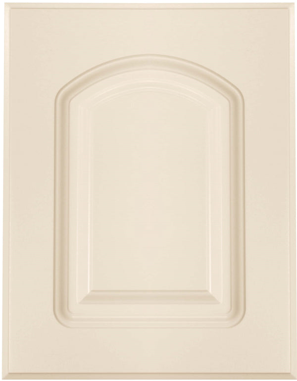 Antique White Smooth Satin Naples Thermofoil Arched Custom Cabinet Doors