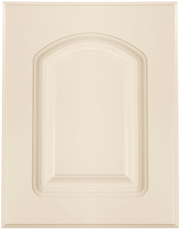 Antique White Smooth Satin Naples Thermofoil Arched Custom Cabinet Doors