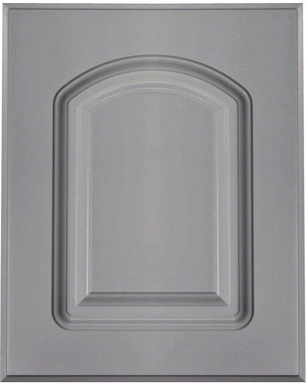 Smoke Grey Textured Matte Naples Thermofoil Arched Custom Cabinet Doors