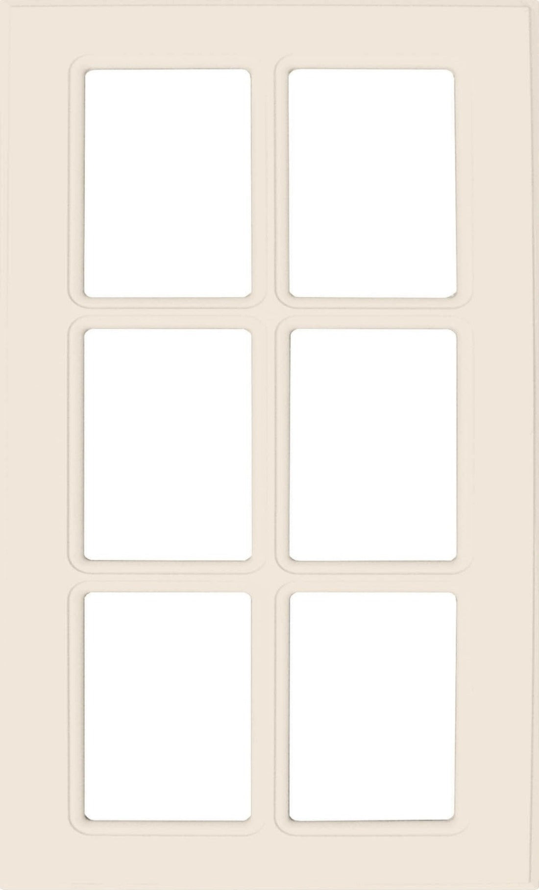 Antique White Smooth Satin Naples Thermofoil Mullion Custom Cabinet Doors - 6 Lite