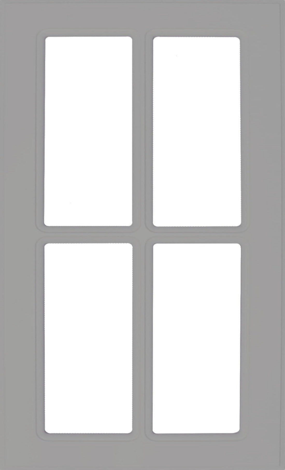Smoke Grey Textured Matte Naples Thermofoil Mullion Custom Cabinet Doors - 4 Lite