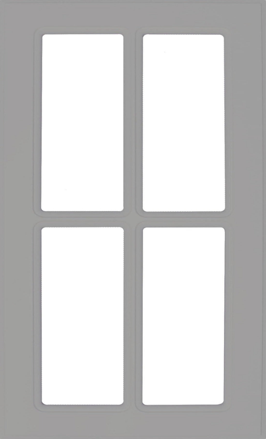 Smoke Grey Textured Matte Naples Thermofoil Mullion Custom Cabinet Doors - 4 Lite