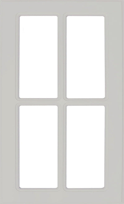 Naples White RTF Mullion Custom Cabinet Door - 4 lite Cabinet Door Cabinet Doors 'N' More Stone Grey RTF