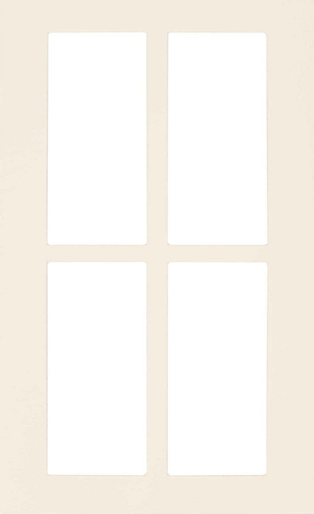 Naples Thermofoil Shaker Mullion Custom Cabinet Doors - 4 lite Cabinet Door Cabinet Doors 'N' More Antique White RTF