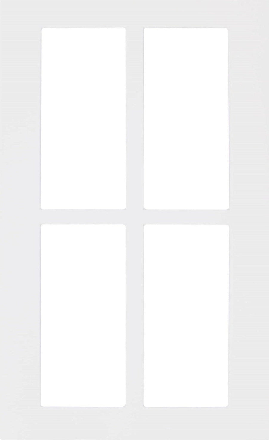 Boca Thermofoil Shaker Mullion Custom Cabinet Doors - 4 lite Cabinet Door Cabinet Doors 'N' More White RTF 