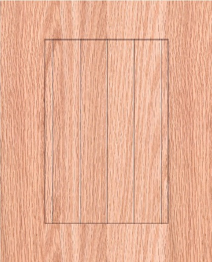 Red Oak Belmont Beaded Shaker Custom Cabinet Doors