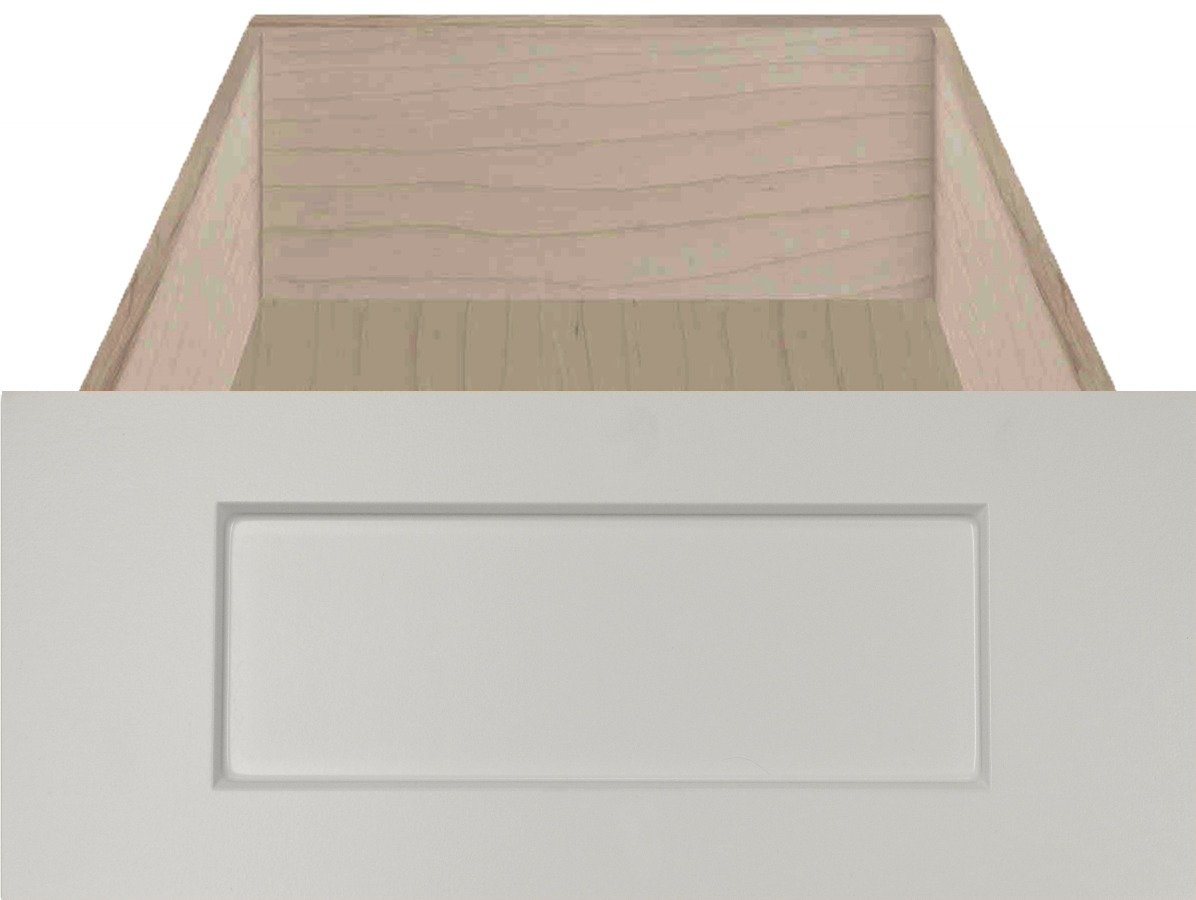 Recess panel stone grey textured matte drawer fronts