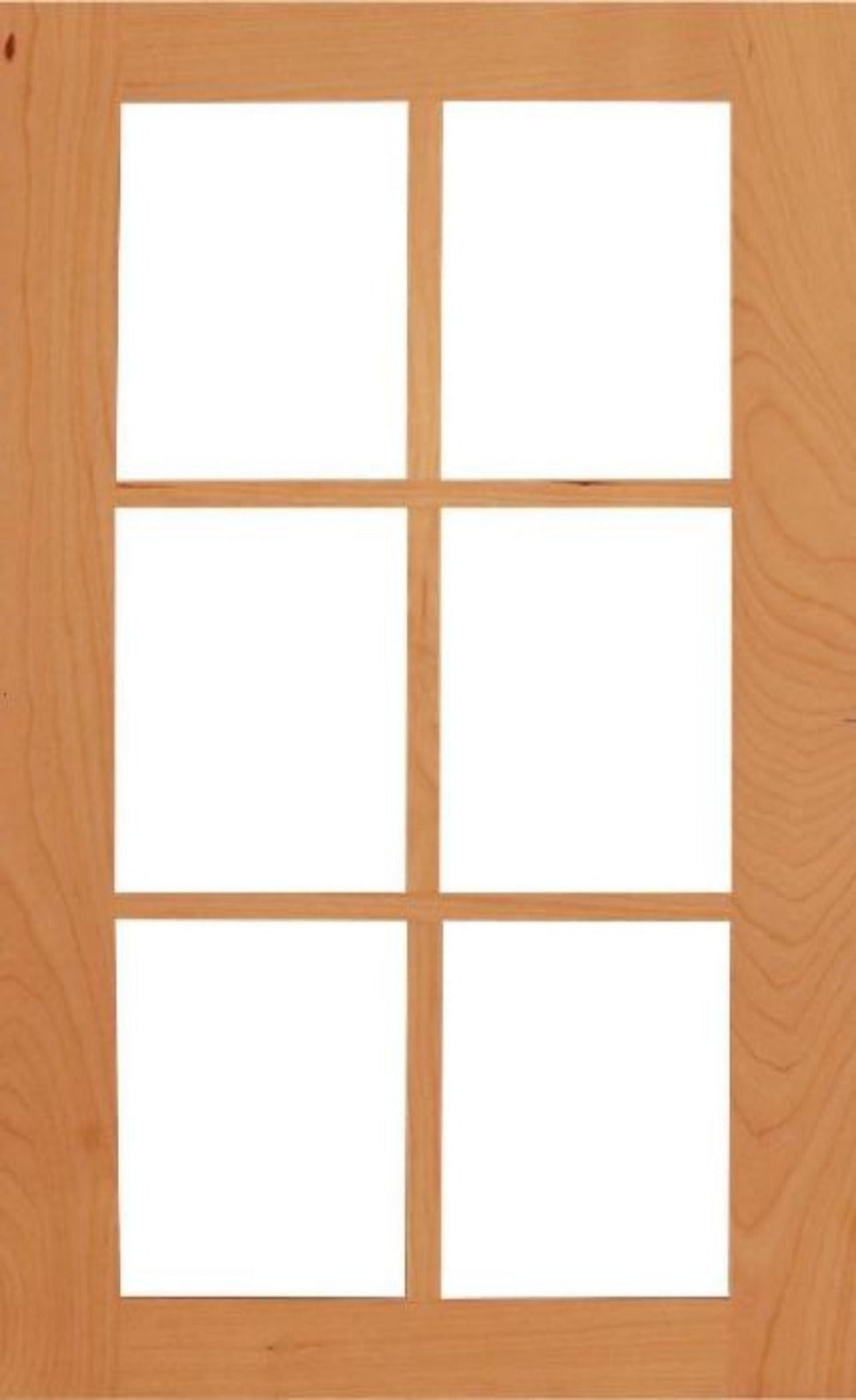 Cherry Maple Wilmington Shaker Mullion Custom Cabinet Doors - 6 Lite