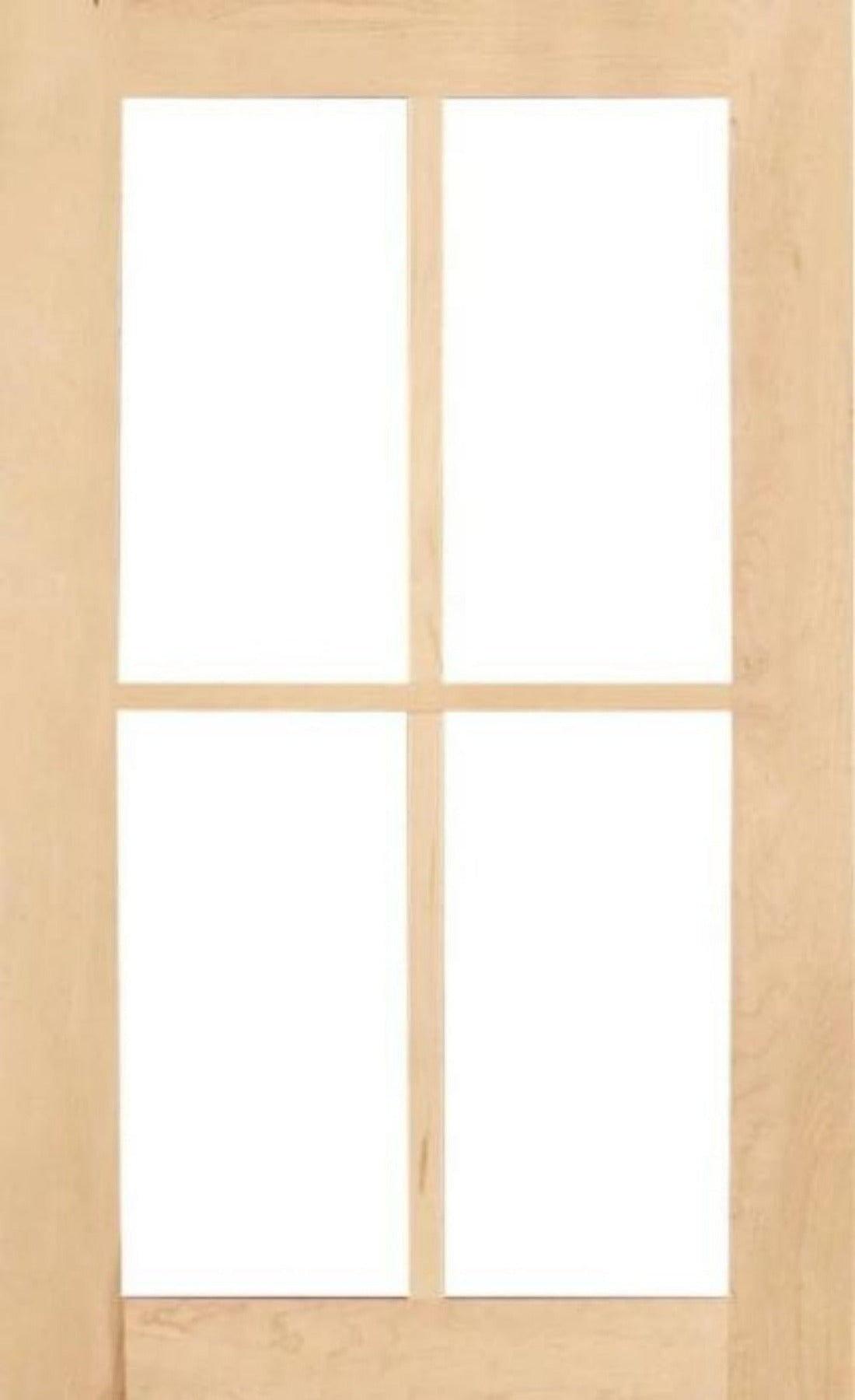 Paint Grade Hard Maple Wilmington Shaker Mullion Custom Cabinet Doors - 4 Lite