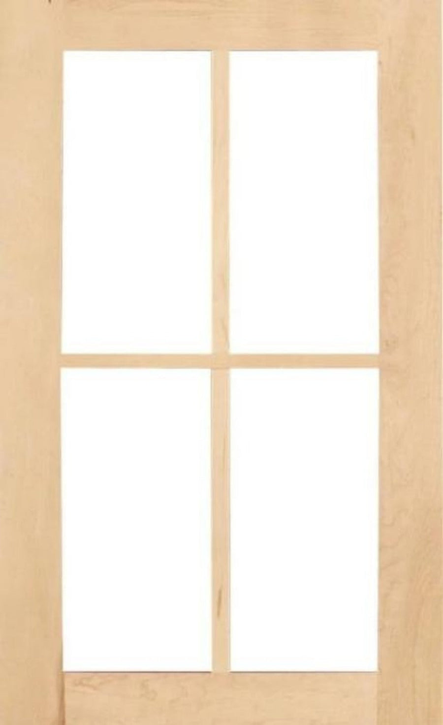 Wilmington Shaker Mullion Custom Cabinet Doors - 4 lite Cabinet Door Cabinet Doors 'N' More Hard Maple 