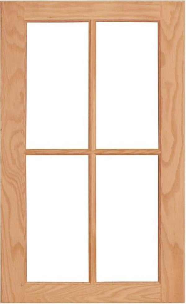 Red Oak Wilmington Mullion Custom Cabinet Doors - 4 Lite