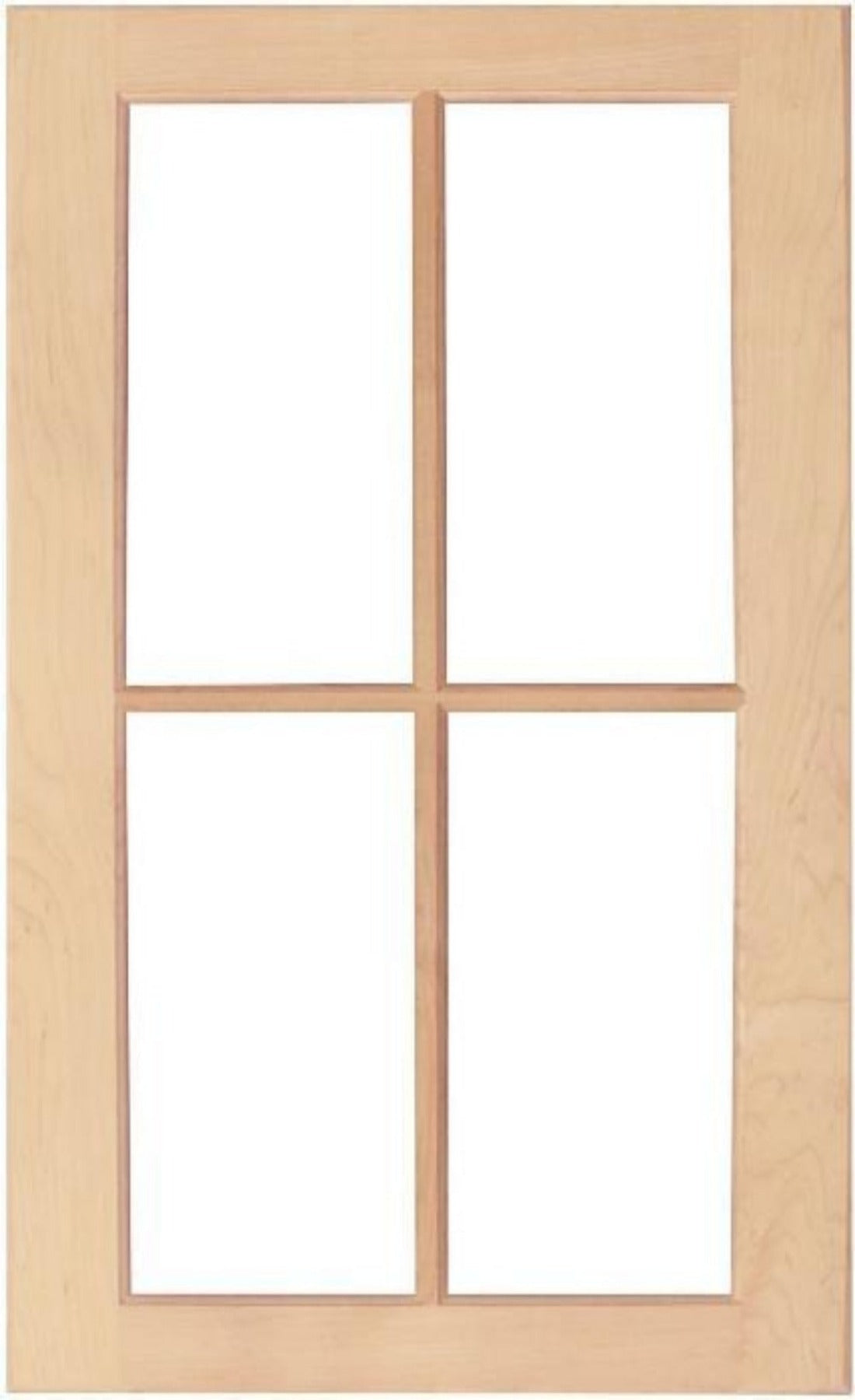 Hard Maple Wilmington Shaker Mullion Custom Cabinet Doors - 4 Lite