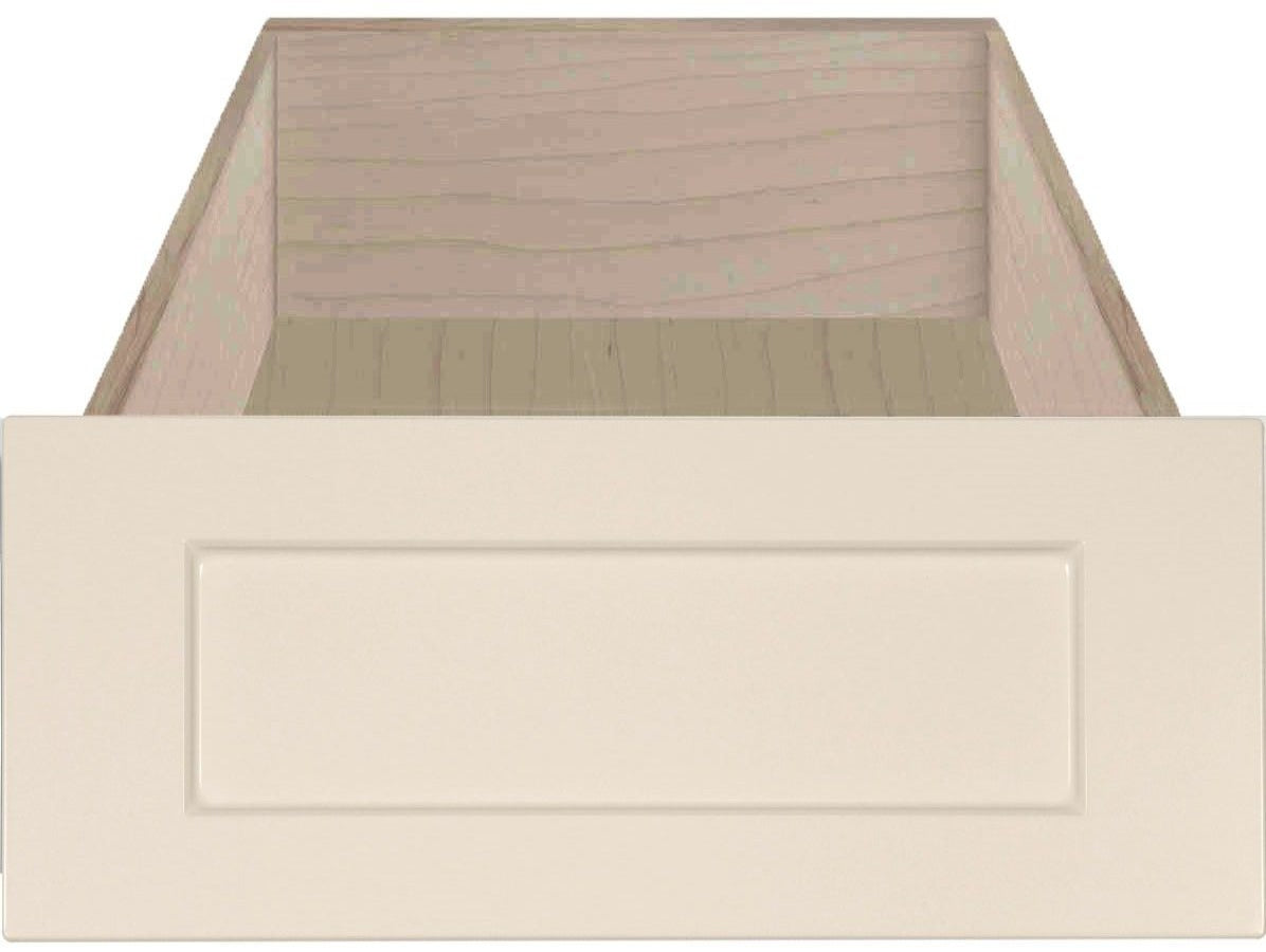 Shaker antique white smooth satin drawer fronts