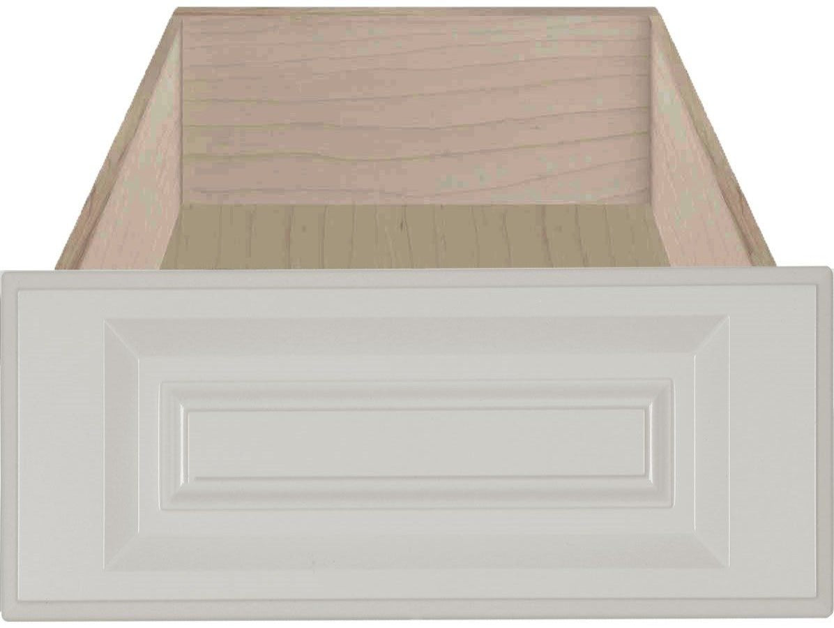 Raised panel stone grey textured matte drawer fronts