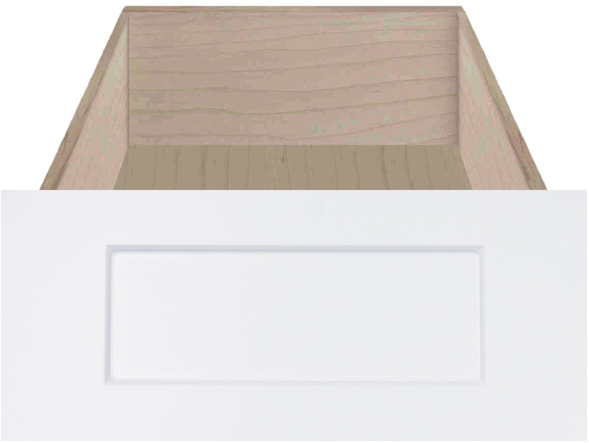 White Smooth Satin Boca Thermofoil Shaker Custom Drawer Fronts